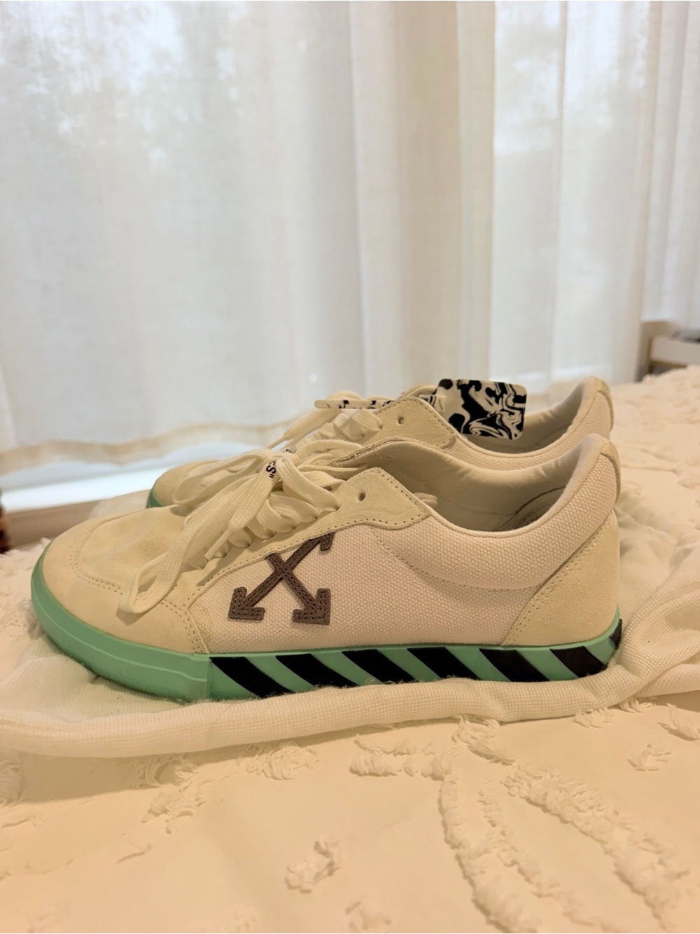 Off-White Mint Green Vulcanized Sneakers Size 43